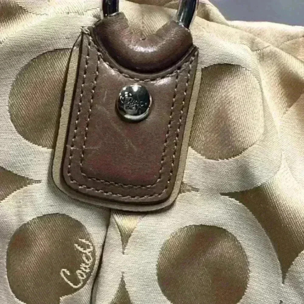 Coach Kristin Op Art Sateen Zip Top Tote Shoulder Bag #16813